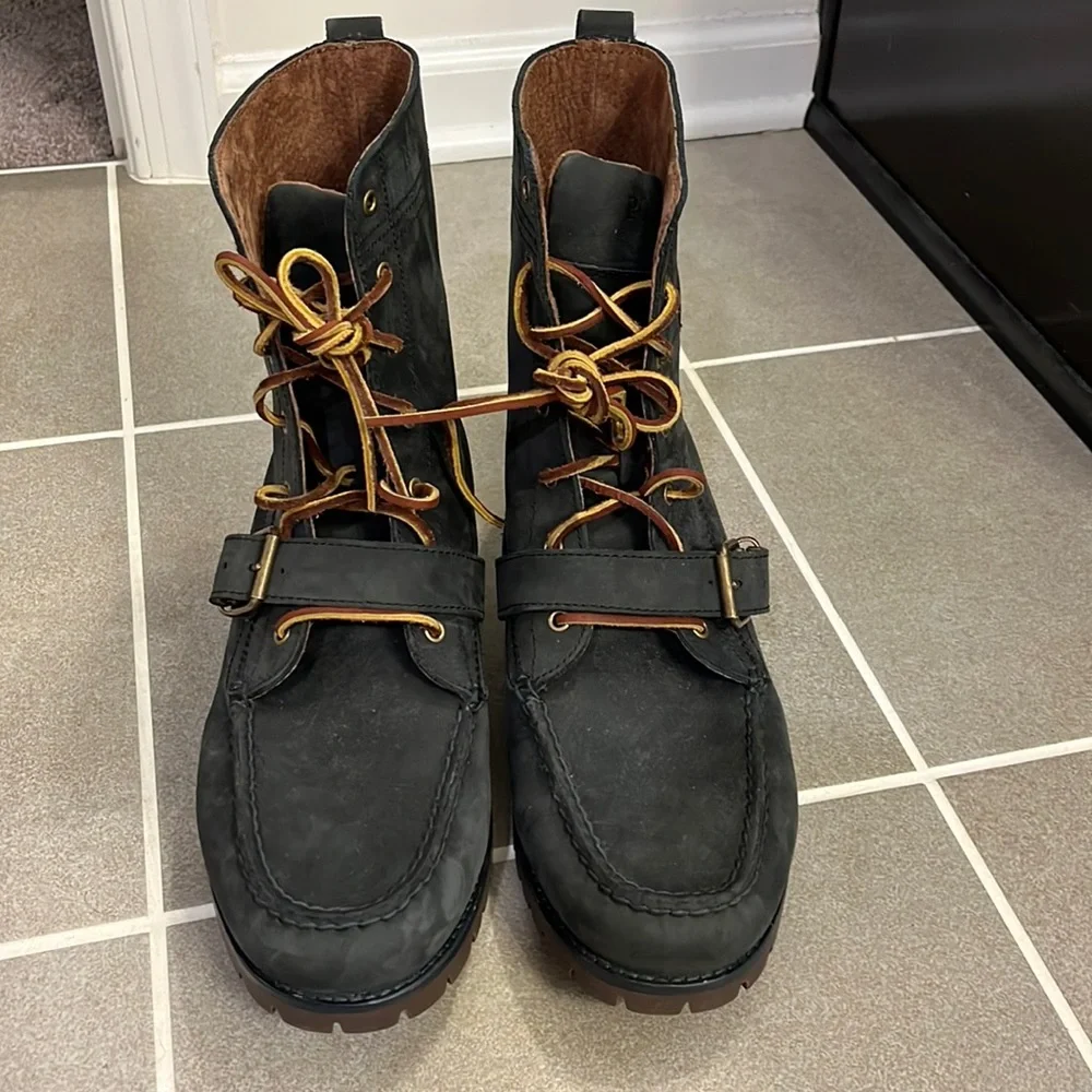 Polo Ralph Lauren Ranger County Boots Strap Grey nubuck Men’s Size 12